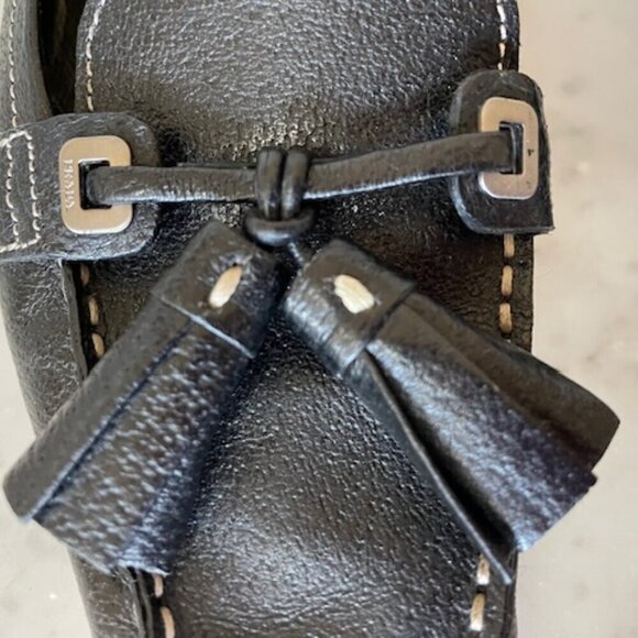 PRADA Tassel Kitten Heel Black Vintage Pumps 37 1/2 - Picture 8 of 17